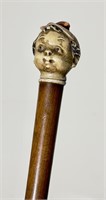 Antique Walking stick with Child's Head Knob-