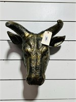 Painted Resin Bulls Head