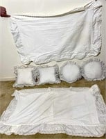 Pillows and large sham covers - white and assorted