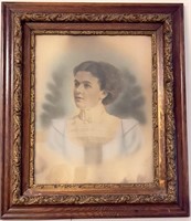 Hand Tinted Ancestor Photo in great vintage frame