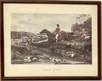 (2) English Fox Hunt Scene Prints, framed,