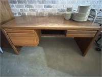 Oak Desk and 28 inches tall by 27 inches deep by