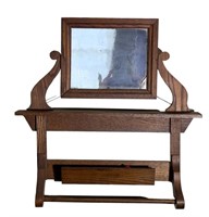 Antique wall mount mirror / comb box / towel bar -