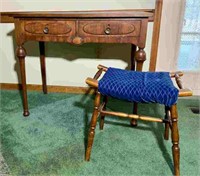 Dressing table and stool, table measures 36" x 20"