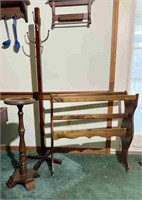 (3) pcs - Quilt rack w/heart end pieces measuring