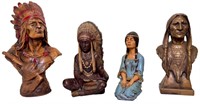 (4) Indian statues & busts - tallest measuring 22"