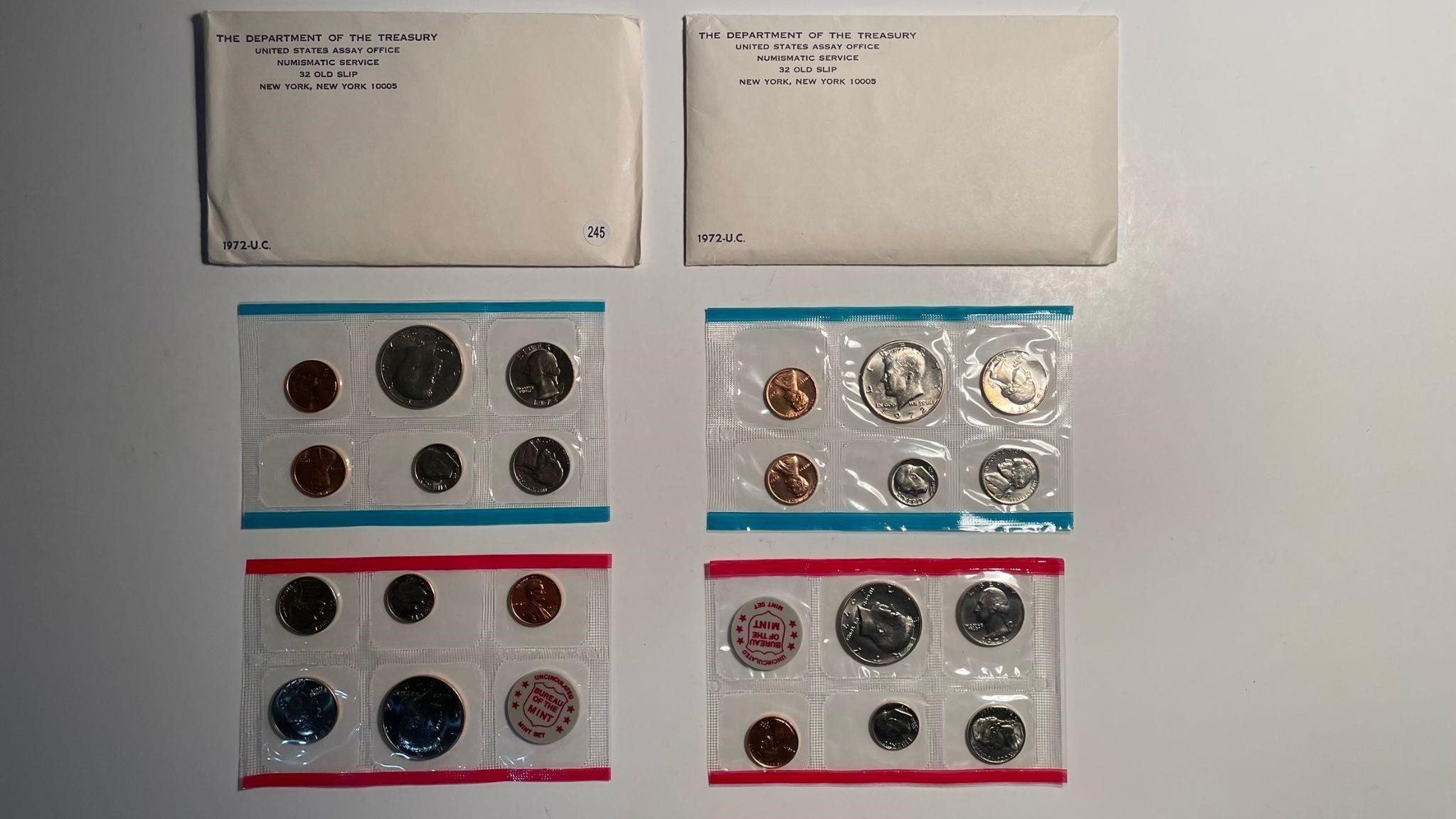 TWO 1972 UNITED STATES MINT SETS NICE PACKAGING
