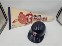 1969 LAICH Atlanta Braves Baseball Pennant& Helmet
