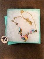 Jewelry neckless glass as pictured with box 70