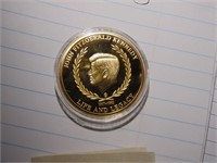 John F. Kennedy Medallion Layered in 24 k gold