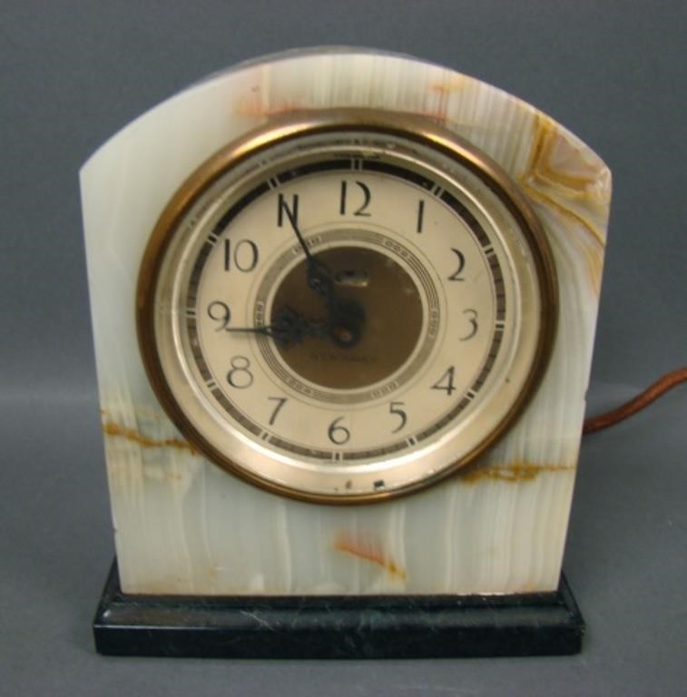 Vintage Session Agate and Marble Base Clock