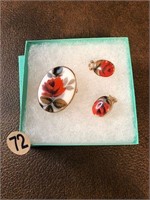 Jewelry clip on earings and pin as pic with box 72