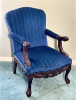 Blue Upholstered Arm Chair and Eastlake