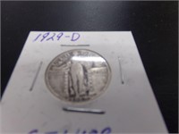 1929d liberty silver quarter