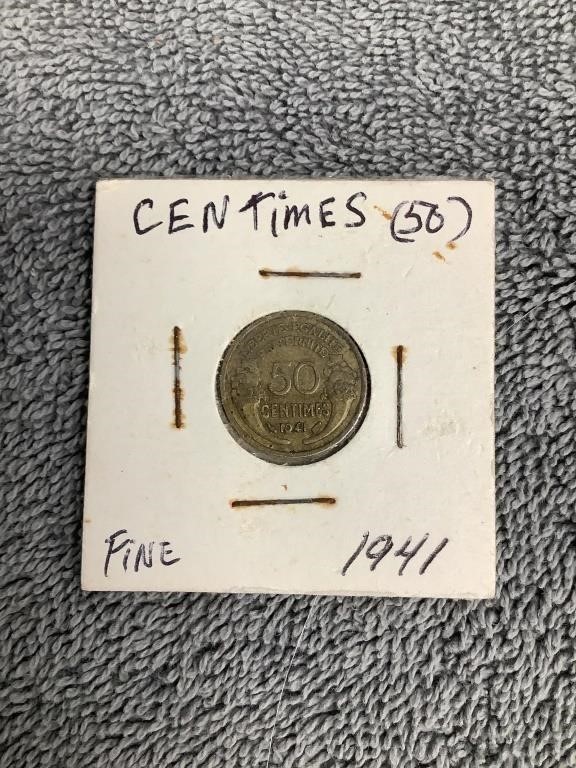1941 France 50 Centimes Coin