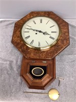 Wall Clock w/ Key and Pendulum  NOT SHIPPABLE