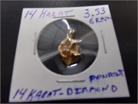 14k 3.53 gr & diamond pendant