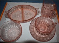 Assorted Pink Depression Glassware