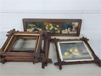 Lot of vintage frames fruit pictures