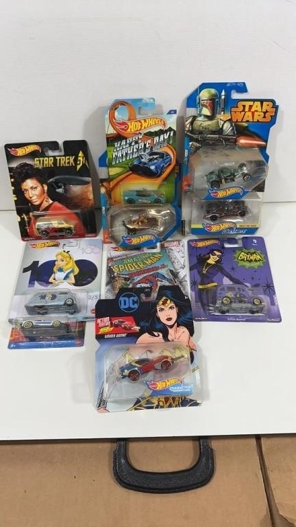 11-Mattel hot wheels character diecast cars