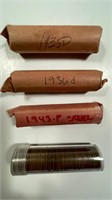 1 ROLL 1935-D, 1936-D, 1943 STEEL, AND 1956-D LIN