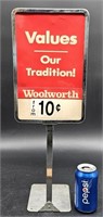 Vintage Woolworth Standing Display Sign