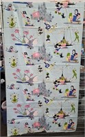 Disney Vintage Barkcloth Fabric Dumbo Snow White