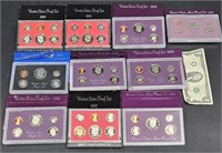 10 Sets US Mint Proof Coins 1980-1989