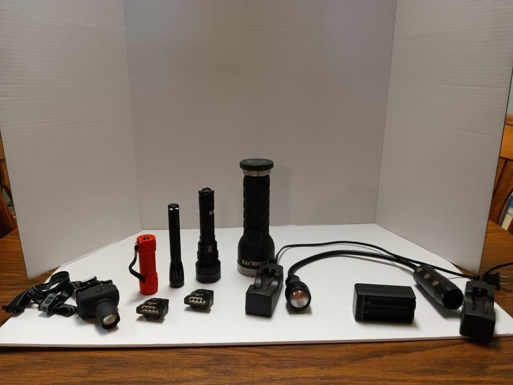 Flashlight and battery charger collection