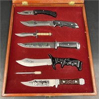 Knife Collection in Display Case - Bowie