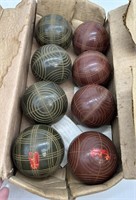 (8) Vintage Sporter Wooden Bocce Balls