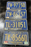 (4) Pennsylvania Trailer License Plates