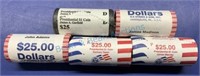 Uncirculated roll of presidential dollars