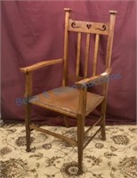 Arts and crafts, oak armchair