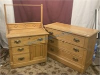 Oak dresser, and washstand set