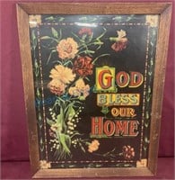 Antique. God bless our home print.