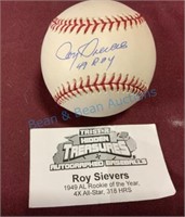 Roy Sievers autographed baseball