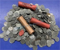Assorted World War II, steel wheat pennies