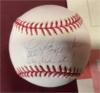 Lou Brock autographed baseball