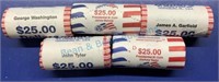 Uncirculated rolls of presidential dollars