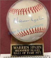 Warren Spahn, autographed baseball