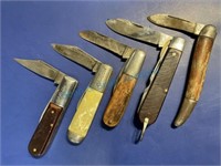 Vintage folding knives, Barlow, Boker, and more