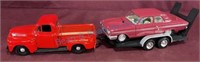 Diecast Ford pick up and thunderbolt set