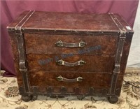 Three drawer leather looking chest