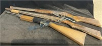 Three vintage Wood stock, BB guns