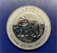 1 1/2 ounce, silver Canadian round