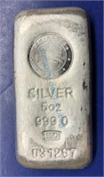 5 ounce fine silver bar