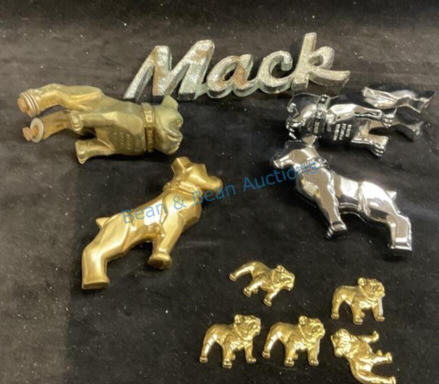 Mack truck hood, ornaments, and emblems