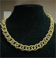 Vintage Monet Gold-tone Chain Link Necklace Signed