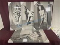 Set of four Betty page on canvas pinup
